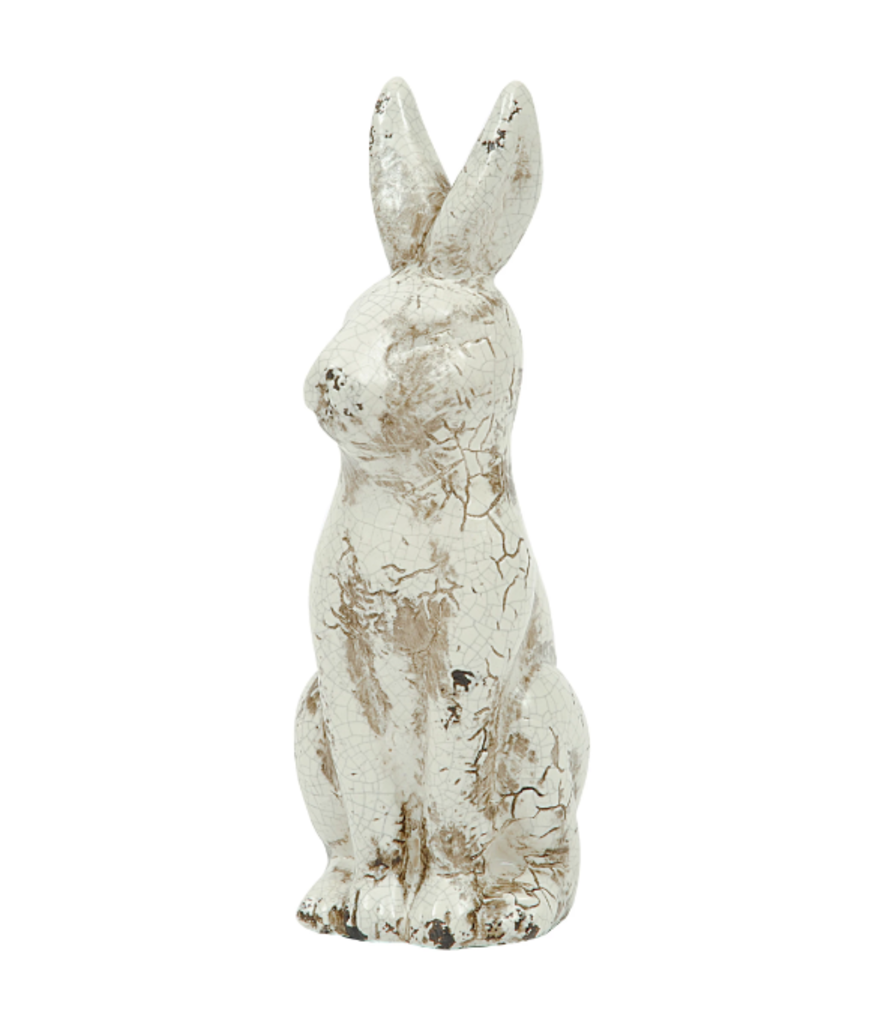 Distressed Ceramic Cream Rabbit