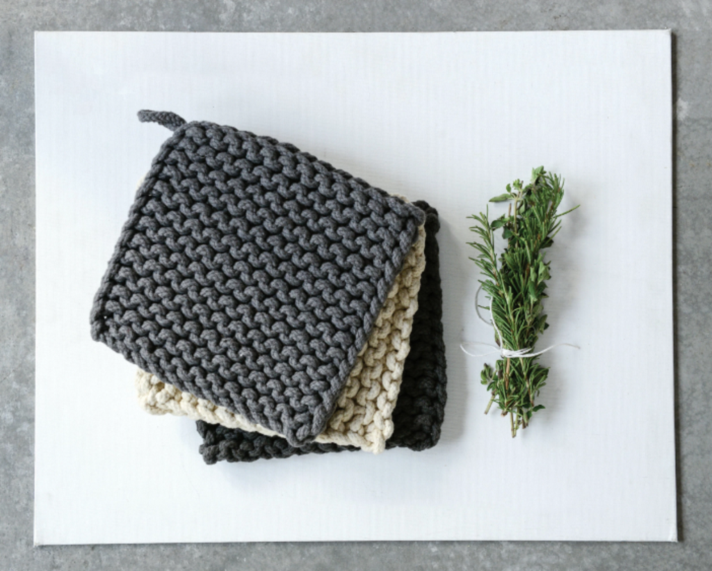 Square Cotton Crocheted Pot Holder