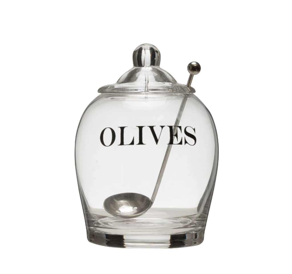 Gorgeous Glass Olive Container