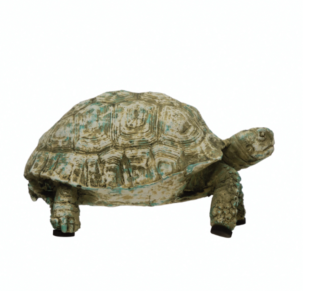 Resin Turtle + Green Distressed Finish