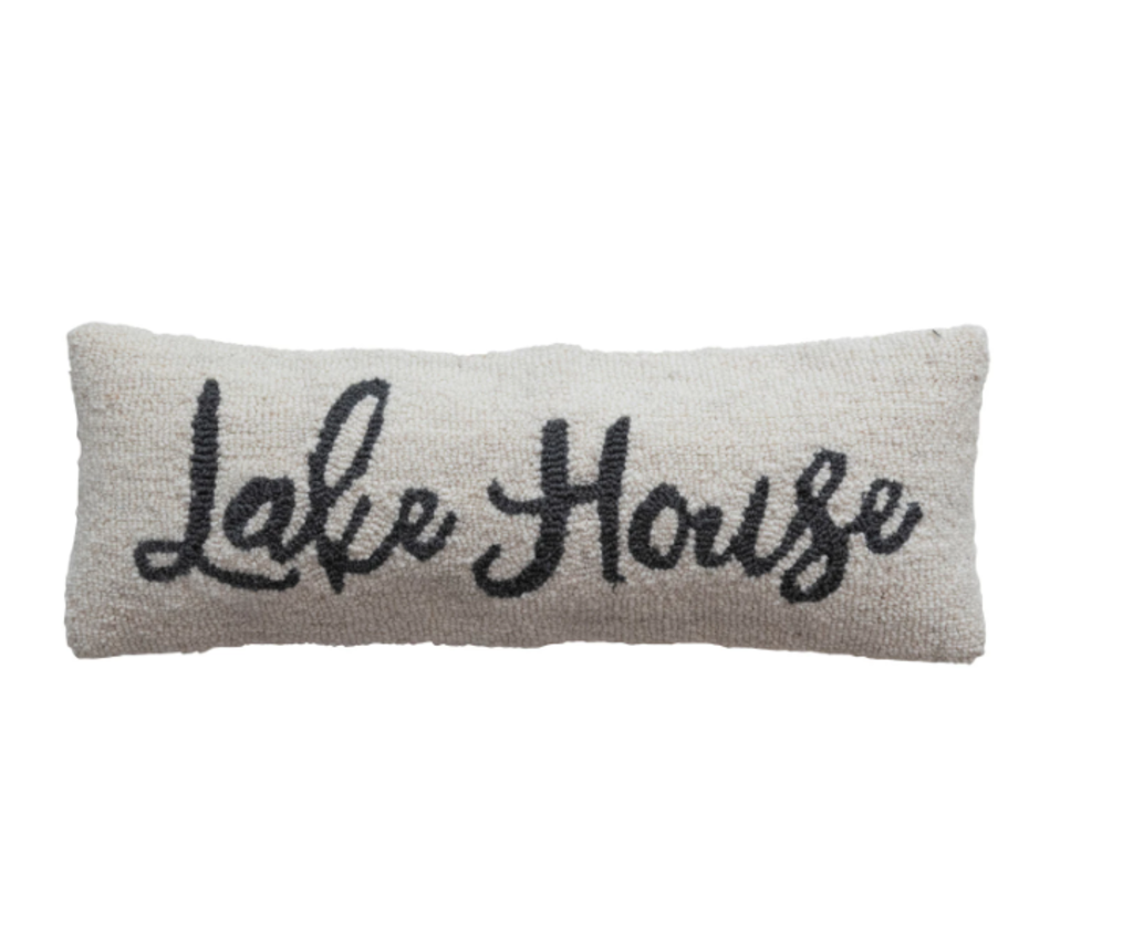 Lake House Punch Hook Lumbar Pillow