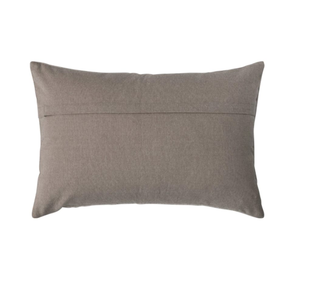 Cotton Lumbar Pillow + Embroidered Paisley Pattern