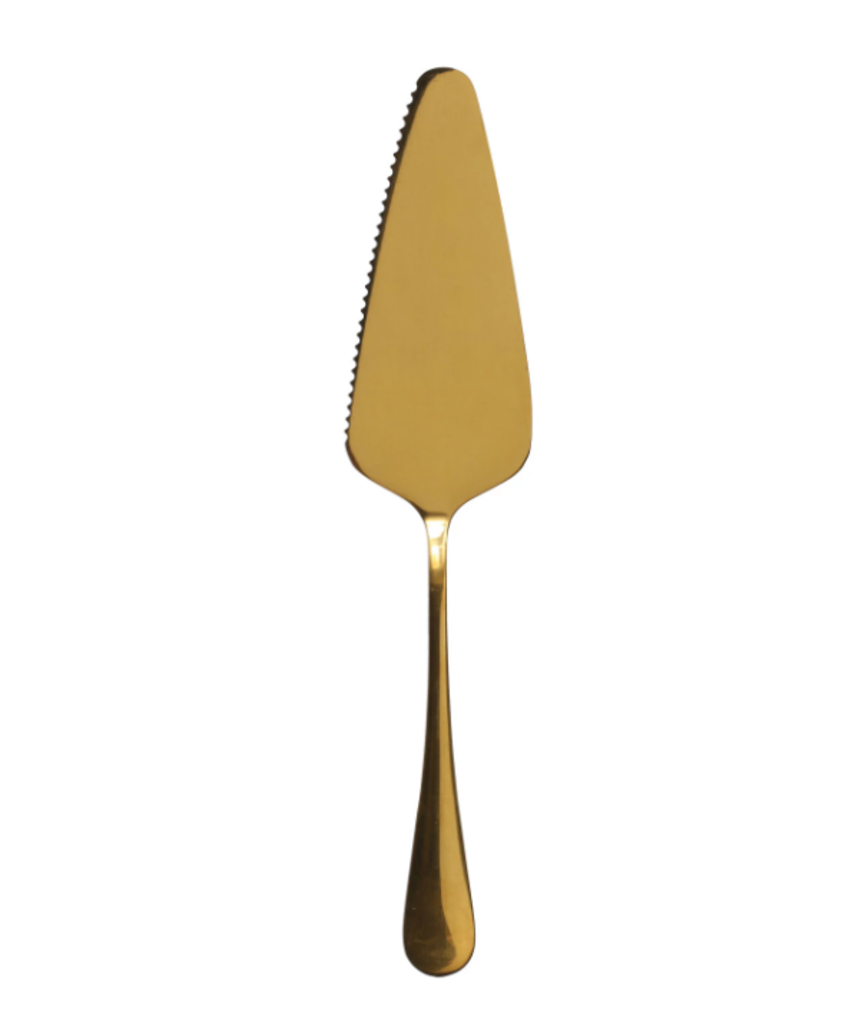 Stainless Steel Cake Server w/ Gold Electroplating