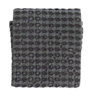 Charcoal Stonewashed Cotton Waffle Weave Tea Towel