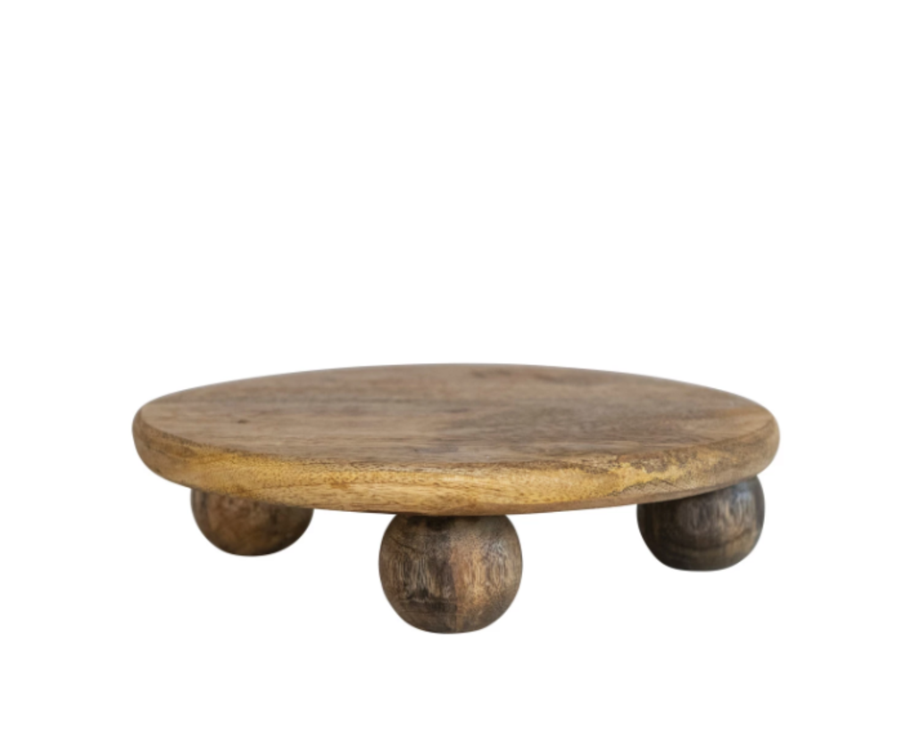 Hand-Carved Mango Wood Pedestal