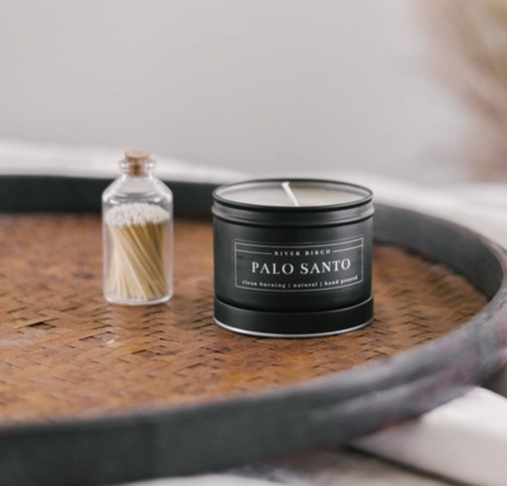 Palo Santo Black Tin Soy Candle