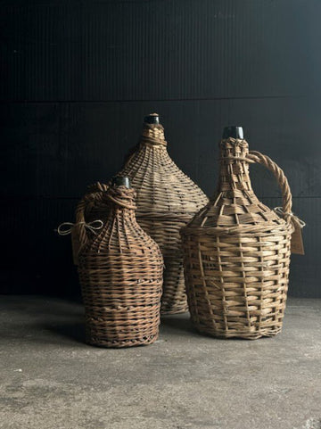 Wicker Wrapped Wine Bottle