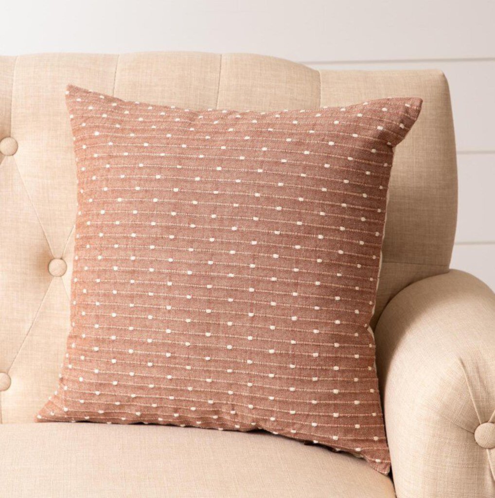 Brown Kantha Stitch Pillow