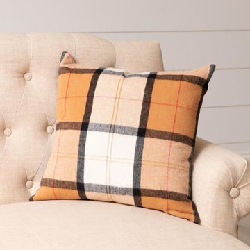 Camel Plaid Pillow