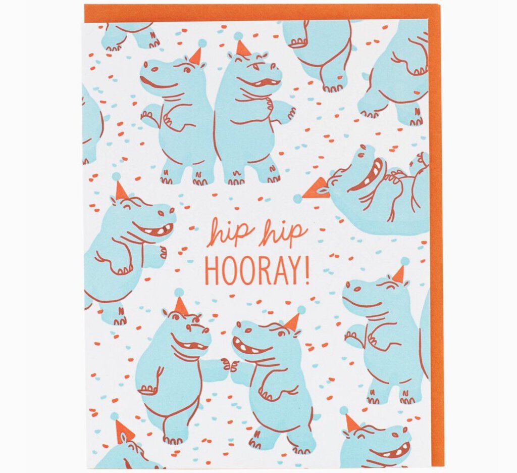 Hippo Dance Birthday Card