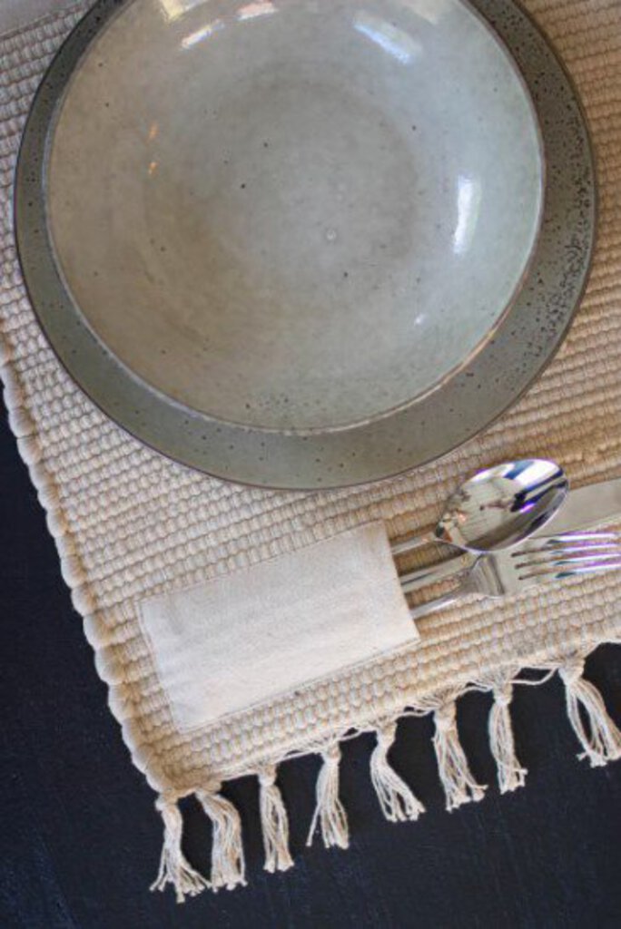 Natural Cotton Placemat w/ Pockets