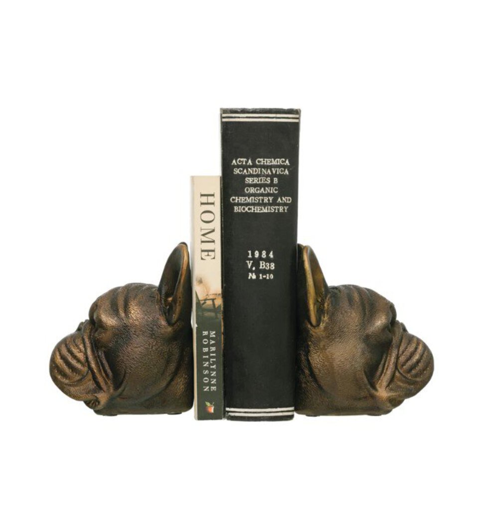 Dog Head Bookends w/ Antique Finish (Set of 2)