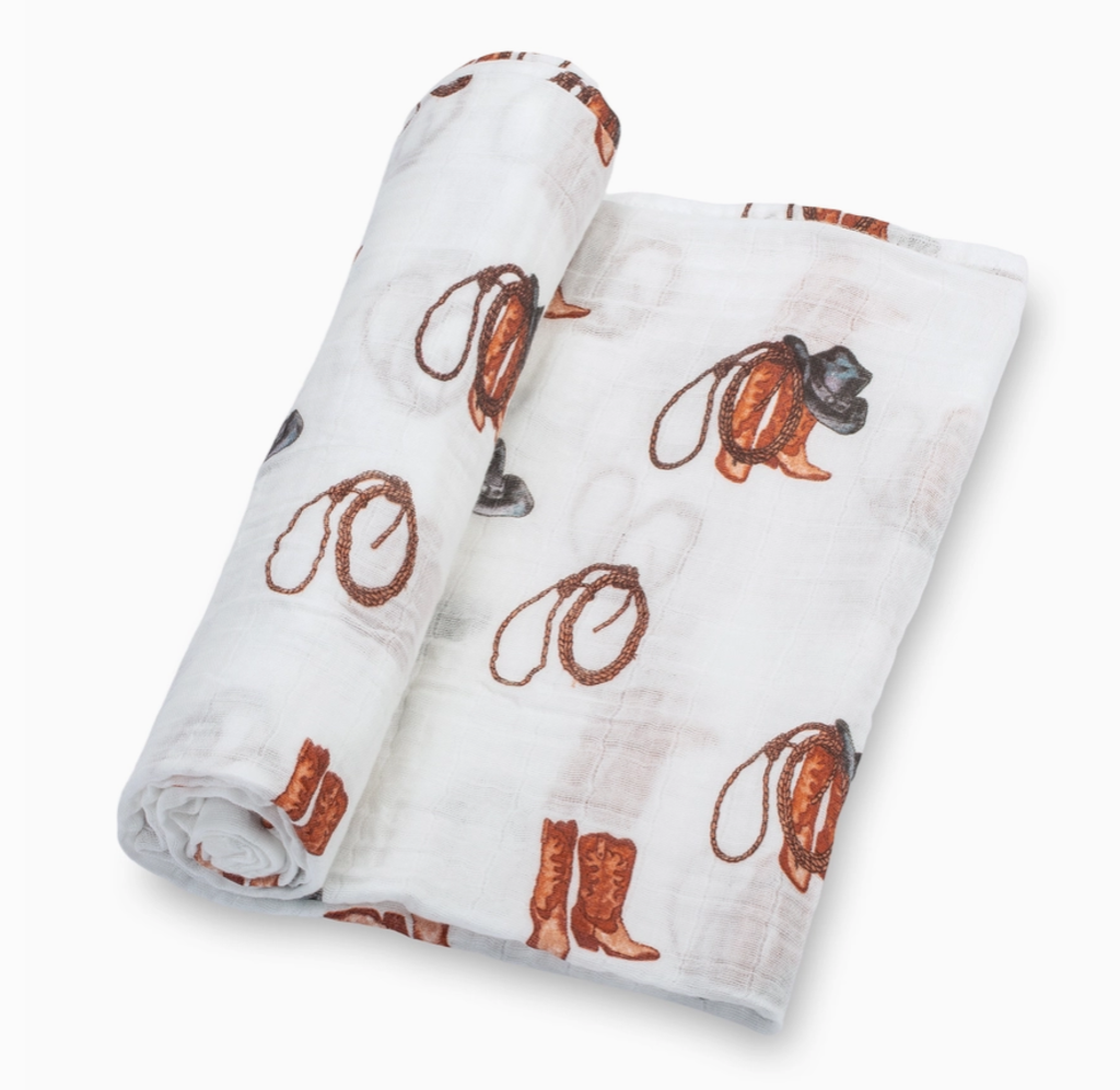 Life Is Better In Boots Western Baby Swaddle Blanket