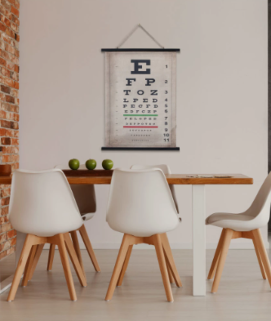 Canvas & Wood Eye Chart Scroll