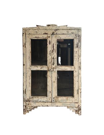 Chippy Authentic Wooden 2 Glass Door Cabinet