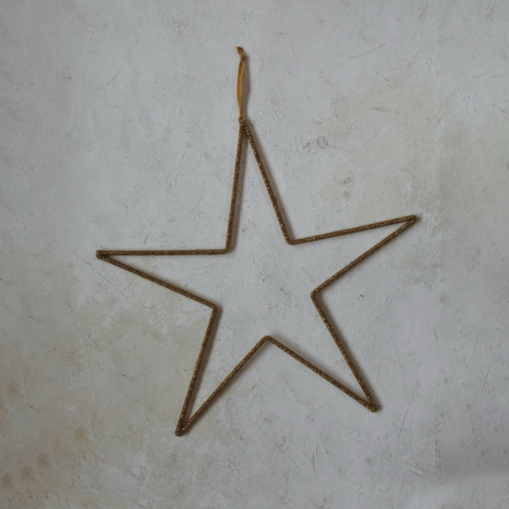 Hanging Metal + Glass Bead Star