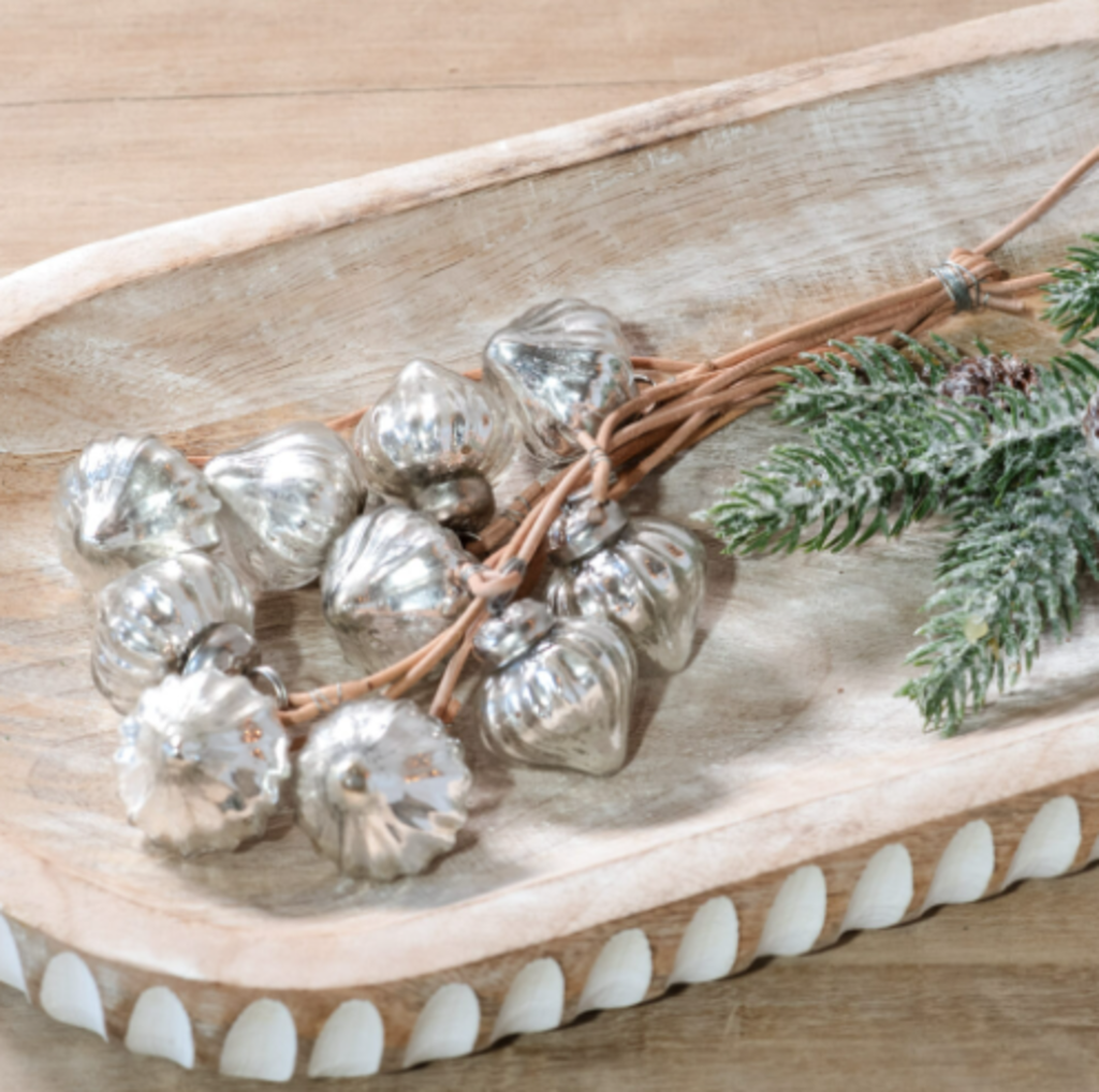 Silver Glass Ornament Bunch (10pc.)