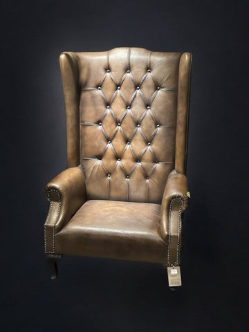 Stunning High-Back Leather Chair (58.5"H x 36"W x 29"D)