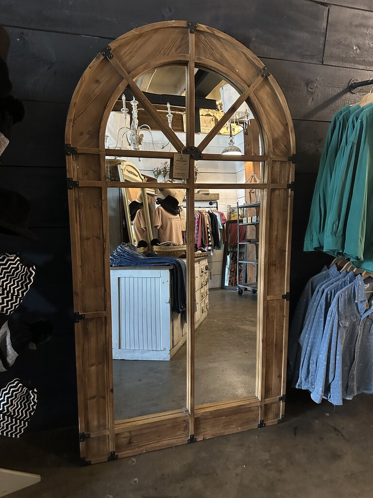 Arched Wooden Mirror