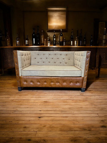Leather + Canvas Sofa