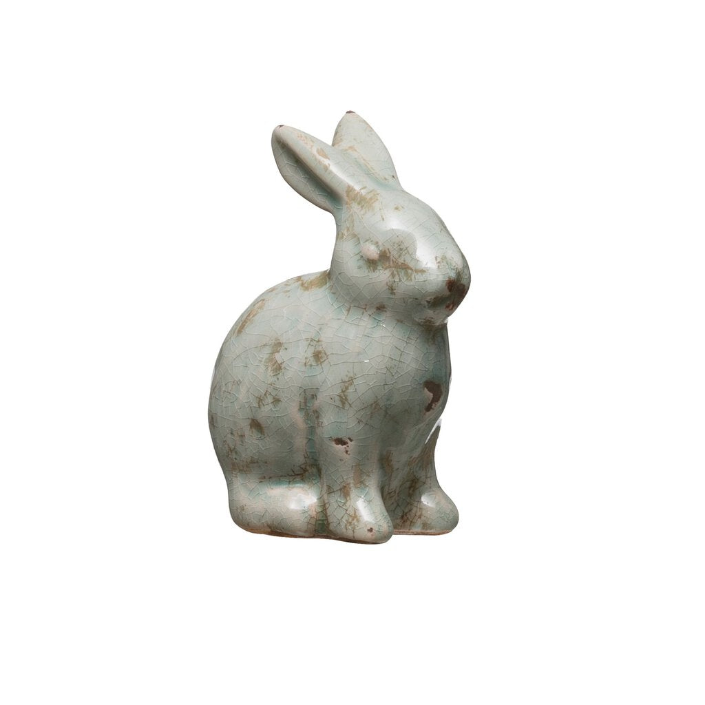 Distressed Terracotta Rabbit (Blue)