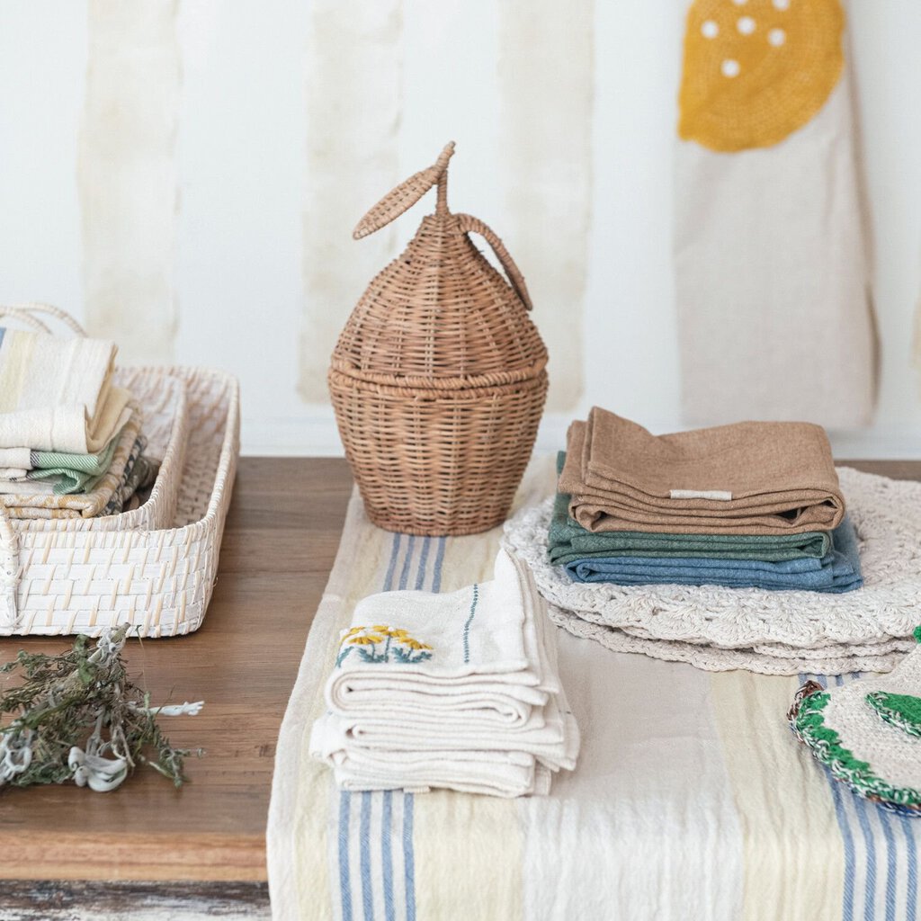 Yellow + Blue Woven Cotton Table Runner