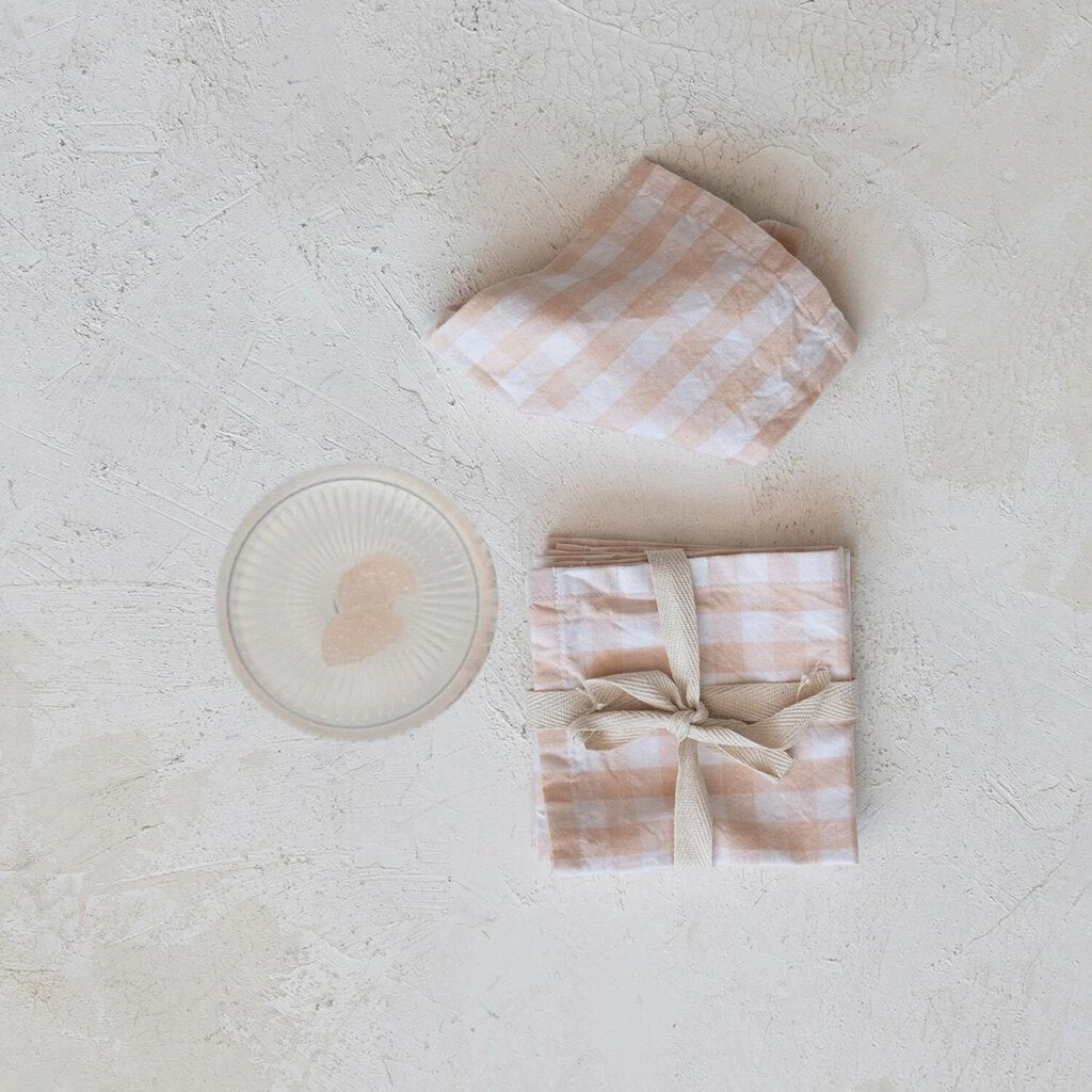 Peach Gingham Napkin