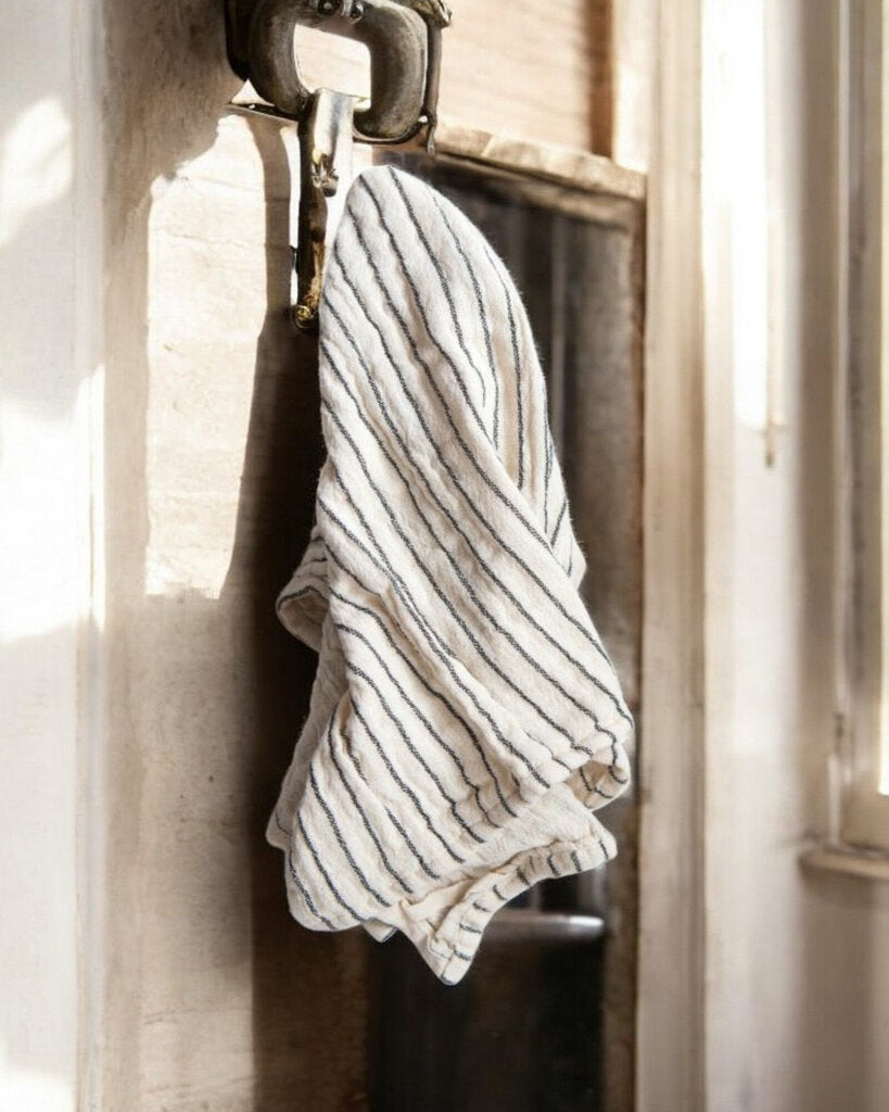 Striped Natural Cotton Tea Towel