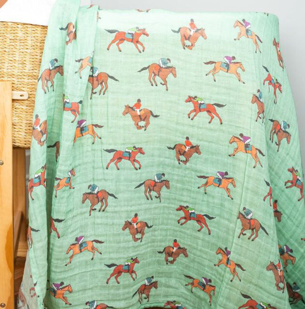 Derby Horse Racing Baby Swaddle Blanket