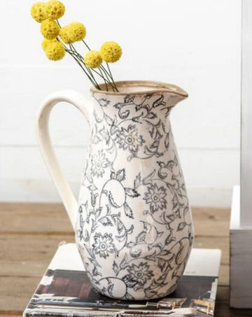 10" Heirloom Floral Pitcher