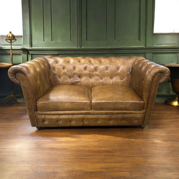 Buffalo Leather Chesterfield Loveseat