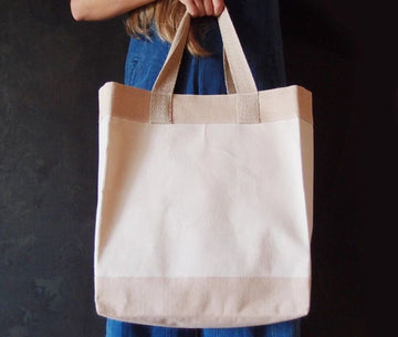 Canvas + Jute Blend Tote Bag