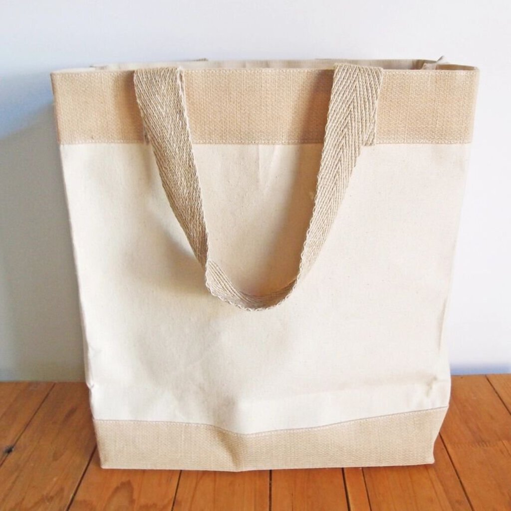 Canvas + Jute Blend Tote Bag