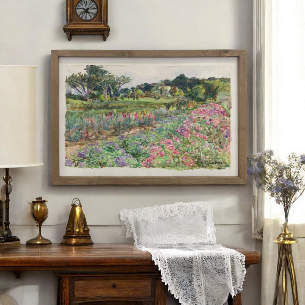 Framed Flower Garden in Bloom Canvas