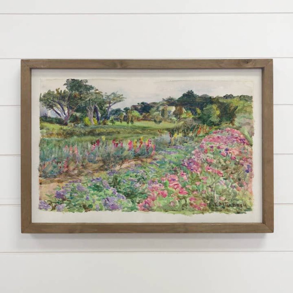 Framed Flower Garden in Bloom Canvas