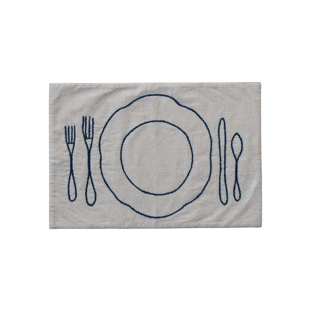 Adorable Embroidered Table Setting Placemat