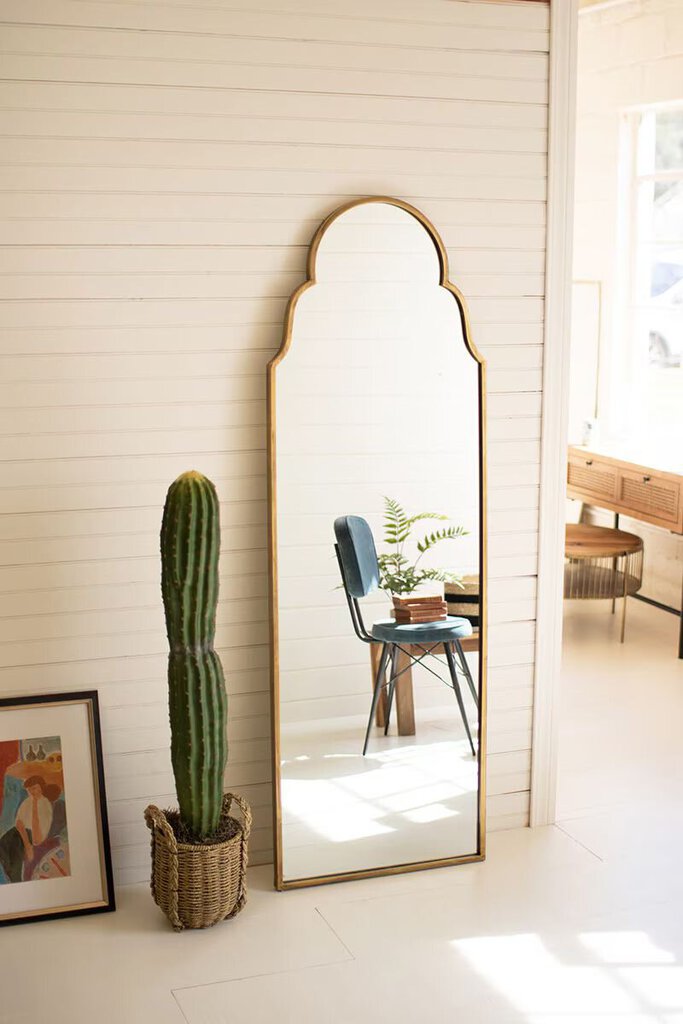 Arched Brass Mirror