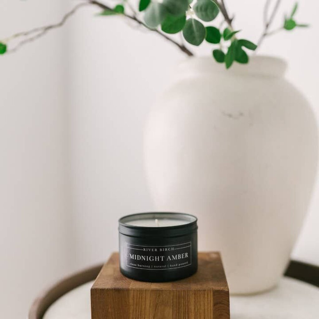 Midnight Amber Black Tin Soy Candle