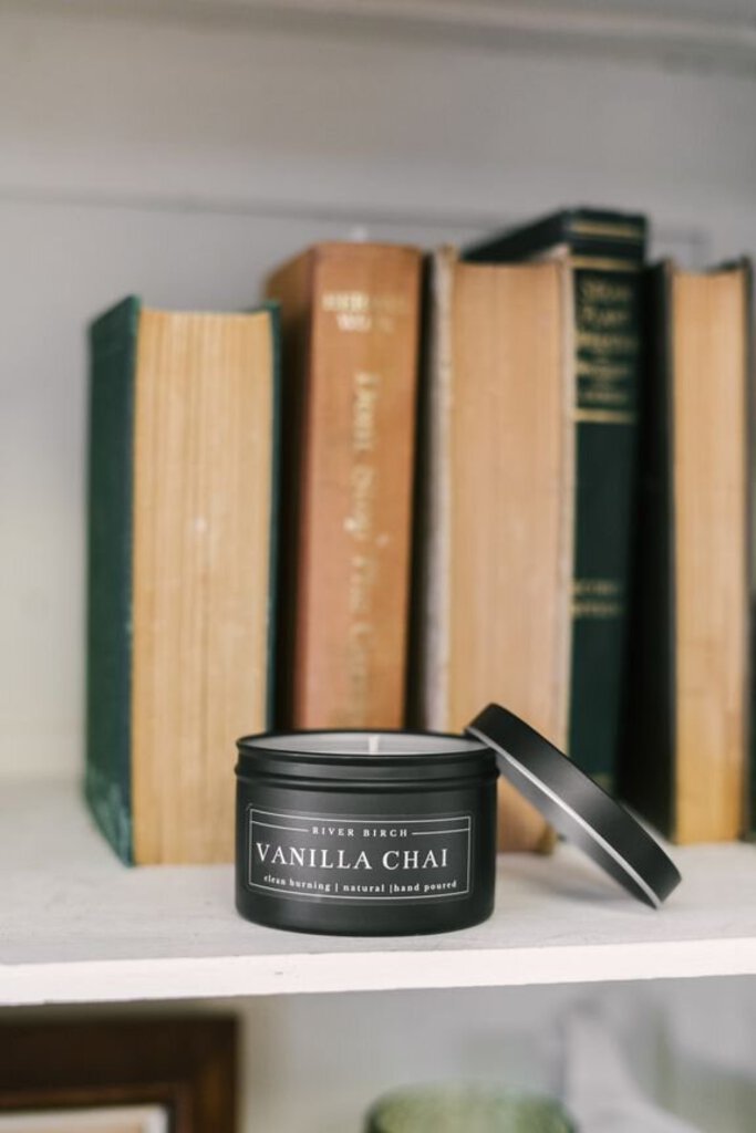 Vanilla Chai Black Tin Soy Candle