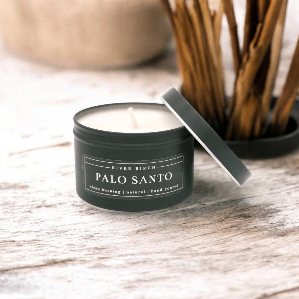 Palo Santo Black Tin Soy Candle