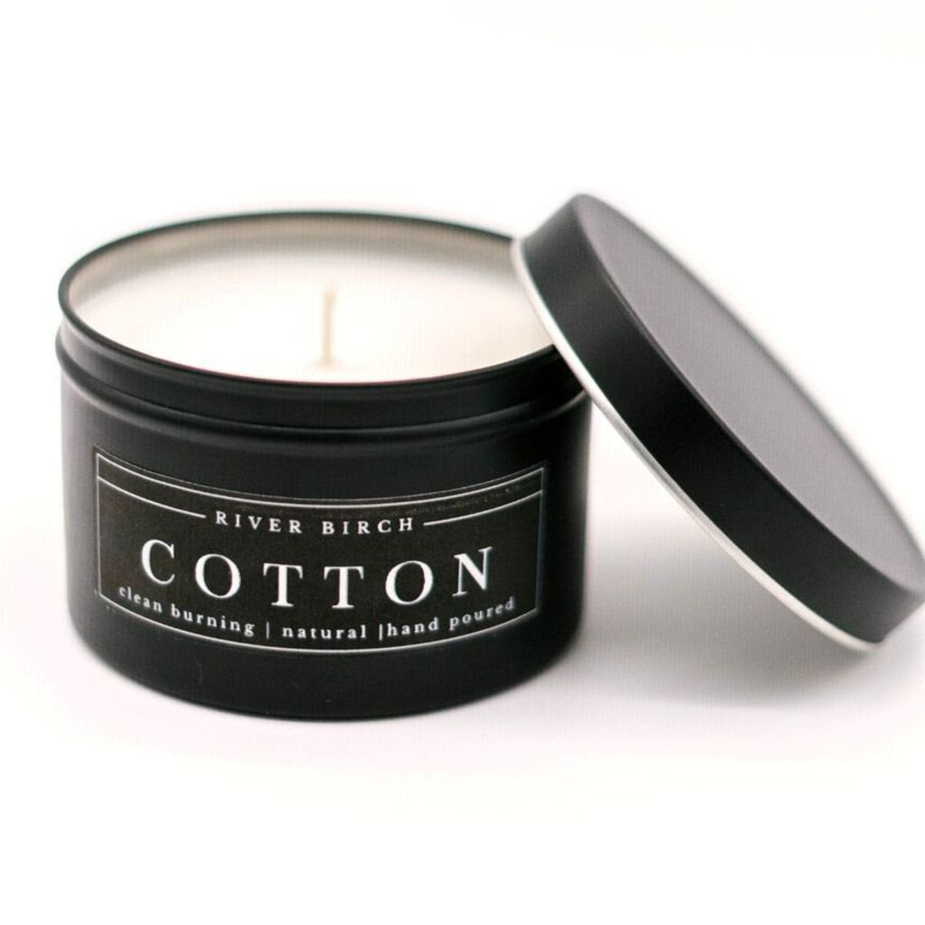 Cotton Black Tin Soy Candle