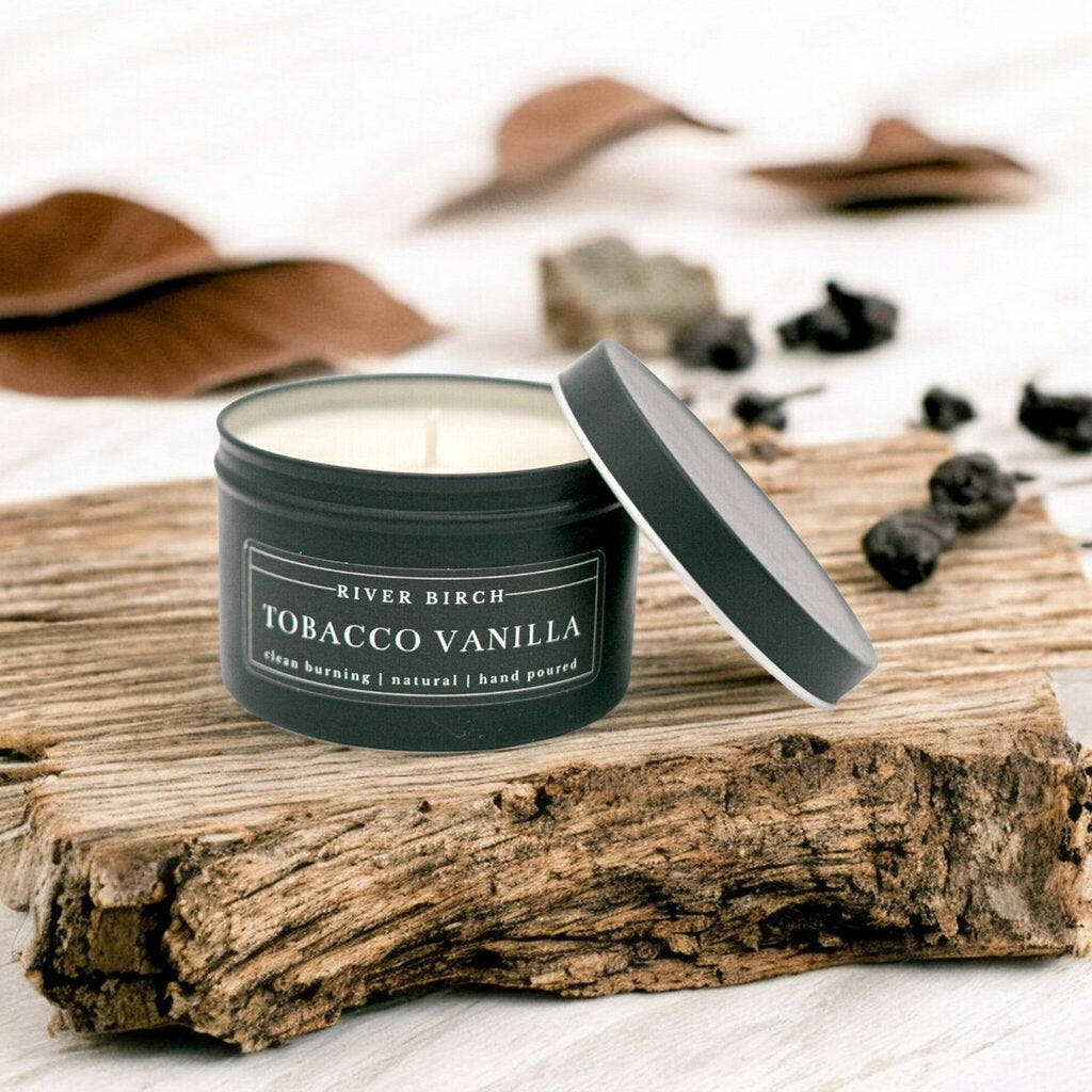 Tobacco Vanilla Black Soy Tin Candle