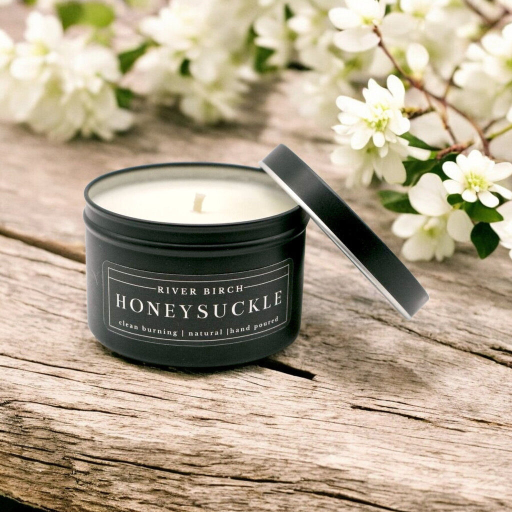 Honeysuckle Black Soy Tin Candle