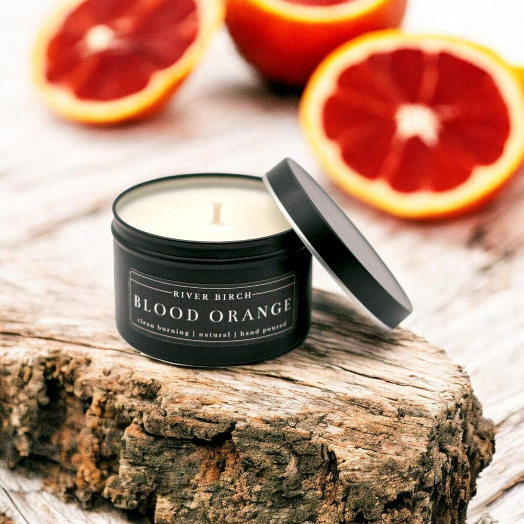 Blood Orange Black Tin Soy Candle