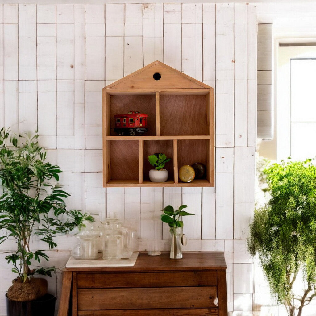 Wooden 5-Cubby Shelf