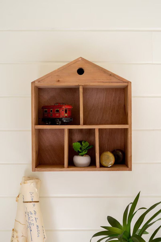 Wooden 5-Cubby Shelf