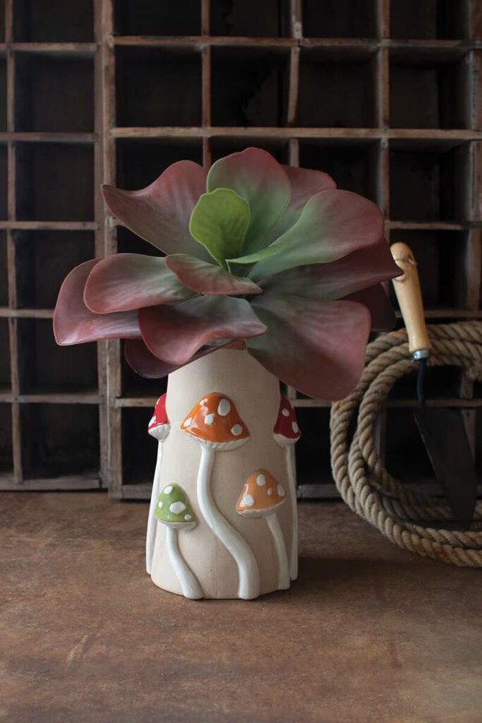 Adorable Ceramic Mushroom Vase