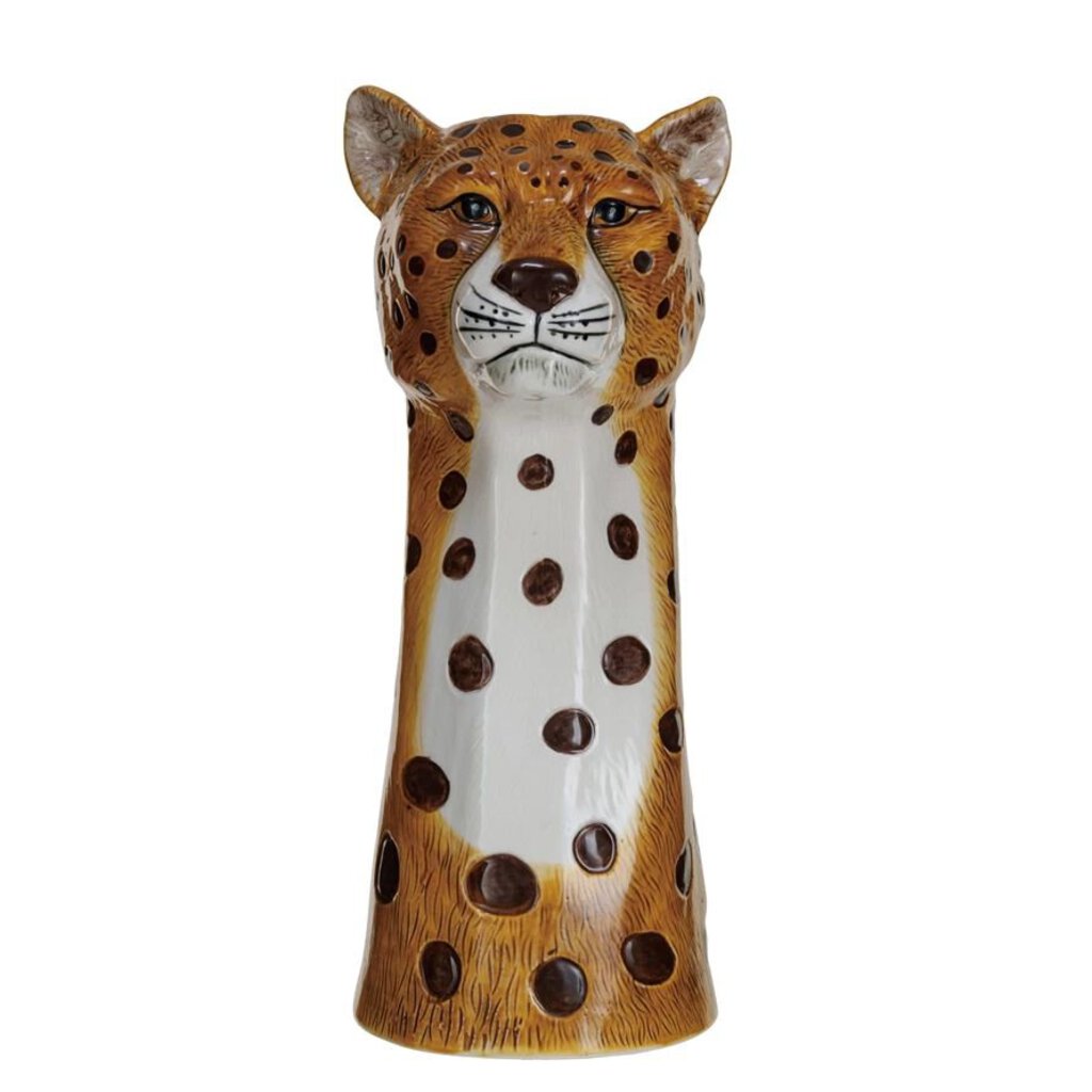 Hand-Painted Cheetah Vase