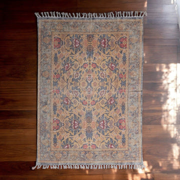 Hints Of Pink Chenille Distressed Print Rug