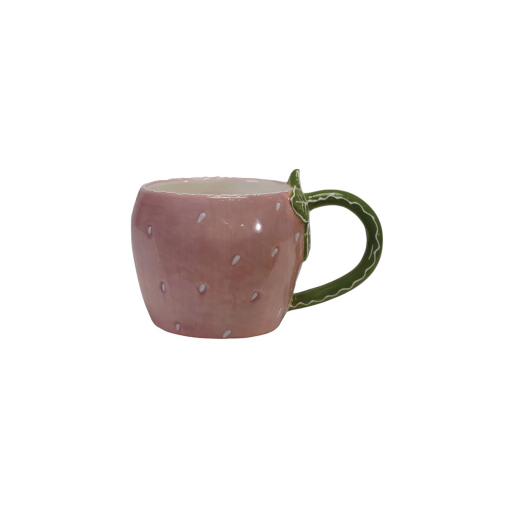 Hand Painted Strawberry Stoneware Mug